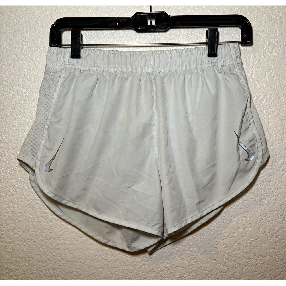 Nike Dri-FIT Women's White Running & Jogging Shorts, Drawstring, Lightweight